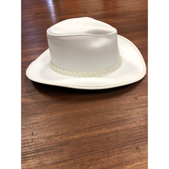 American Hat Makers Women’s White Leather Cowgirl Hat - Size Small